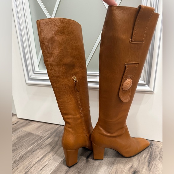 Casadei Brown Leather Heeled Boots - Picture 2 of 6